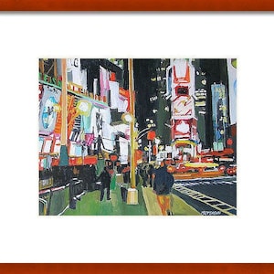 Broadway Times Square New York Art, Living Room Decor. NYC Cityscape Art Print of Painting by Gwen Meyerson image 3