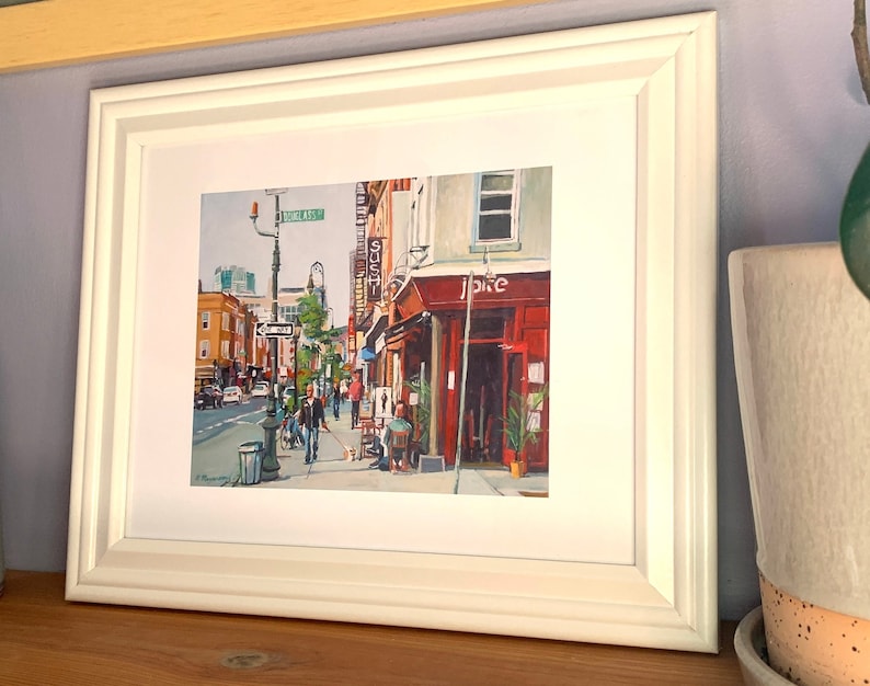 Brooklyn Painting, Carroll Gardens, Smith Street Scene, Living Room Decor. NYC Wall Art Gwen Meyerson image 9