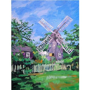 East Hampton Dutch Windmill Fine Art Print. Living Room Decor. Montauk, Long Island Art by Gwen Meyerson