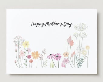 Floral Mother's Day Card: Printable 7x5 Card (PDF)