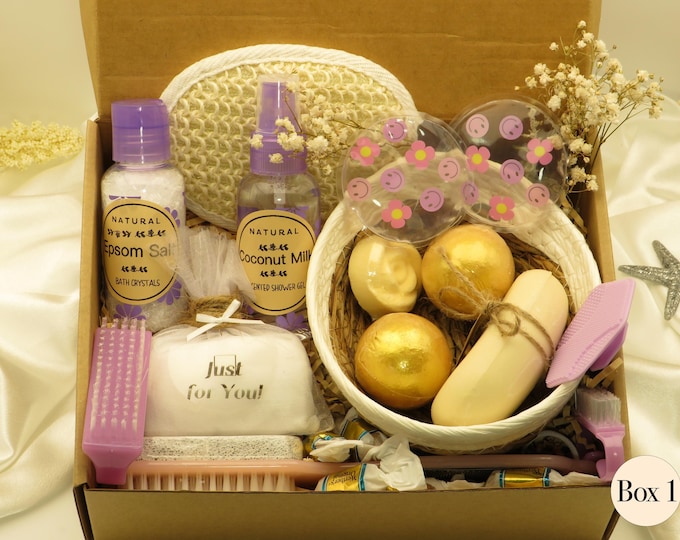 Featured listing image: Mental Health & Self-Care Gift Box For Stress Relief,Mental Health Gift Basket With Spa Essentials,Sunshine Care Package,Get Well Soon,SB051