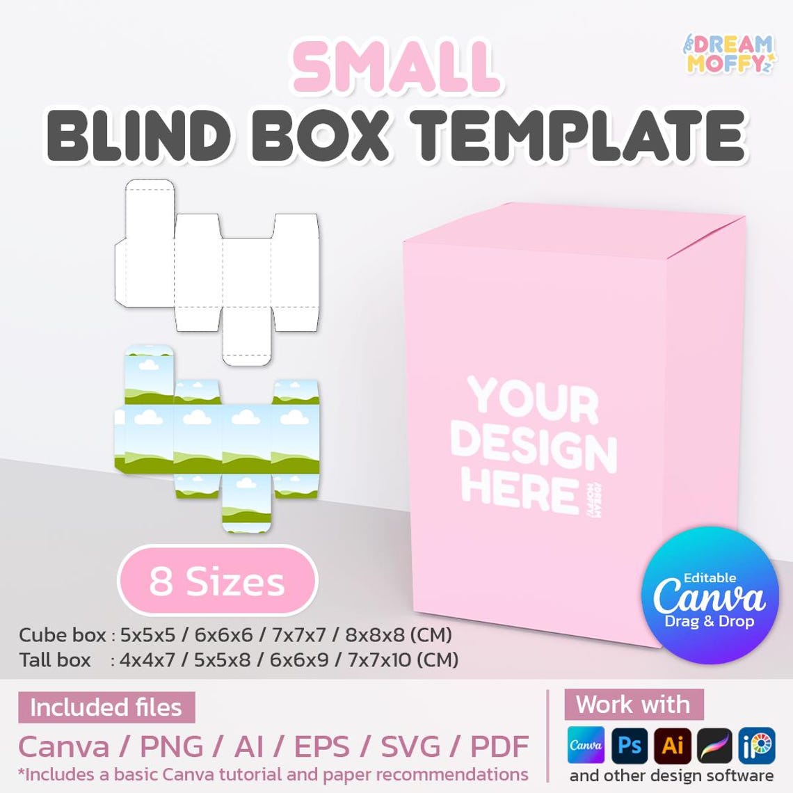 Small Blind Box Canva Template Editable DIY Surprise Gift Box for Him ...