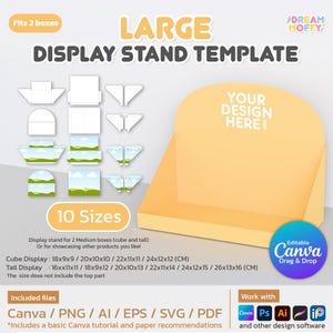 Large Display Stand Box Canva Template Editable DIY Surprise Gift Box for Him