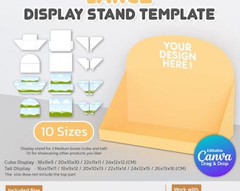 Large Display Stand Box Canva Template Editable DIY Surprise Gift Box for Him