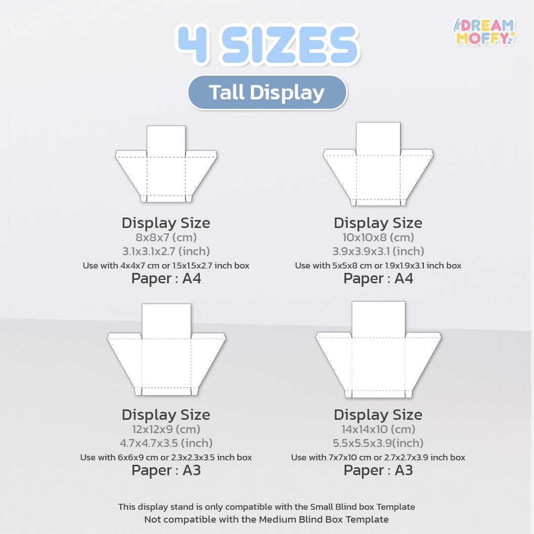Small Blind Box and Display Stand Box Canva Template Editable DIY ...