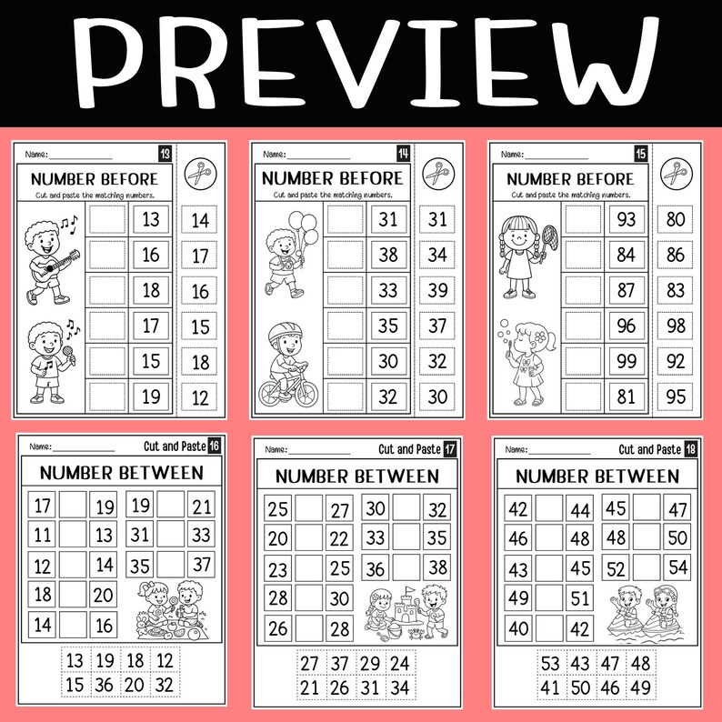 Include Numbers Ordering Numbers to 100 | Cut and Paste Activity | Spring Themed - Etsy