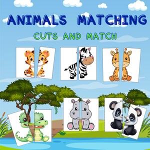 Animals matching cut and paste