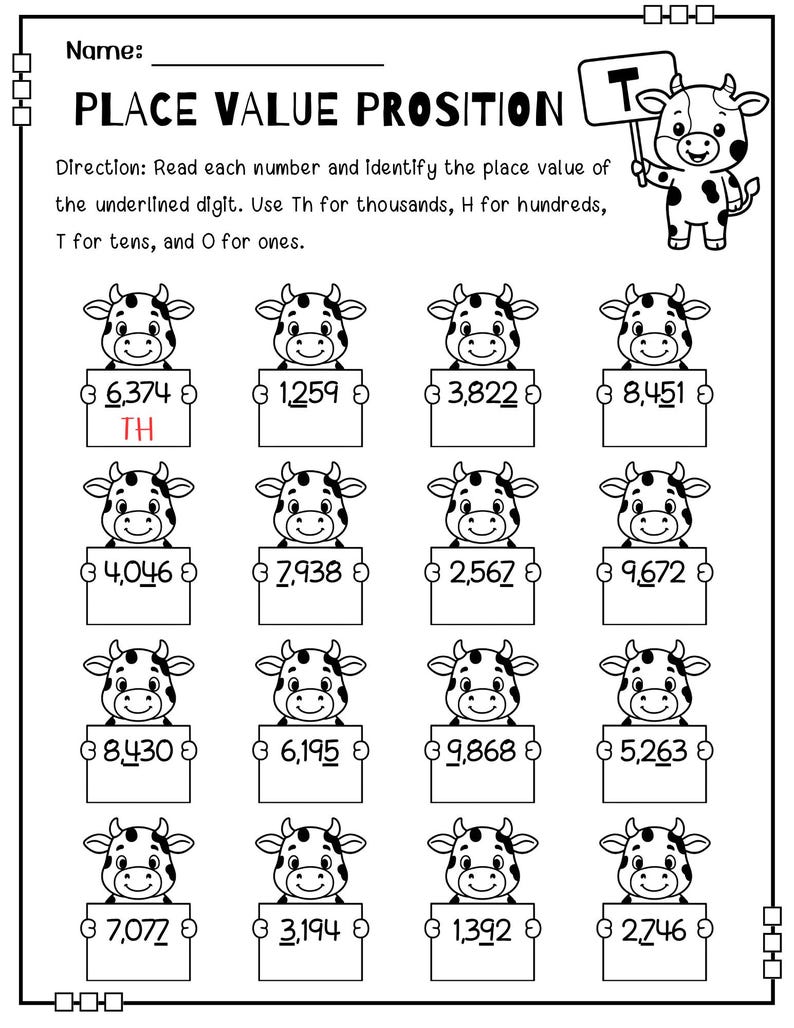 Grade 3 Place Value Worksheets: 4-digit Number Activities (PDF Download ...