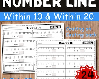 Number Line Addition and Subtraction Worksheets: Math Practice Grade 1