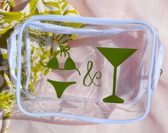 Bolsa personalizada para bikinis y martinis, bolsa de viaje personalizada para bañadores mojados, bolsa para tinis y salchichas, regalo de martinis y matrimonio