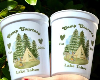 Custom Camp Bachelorette Party Cups: Personalized Destination Bach