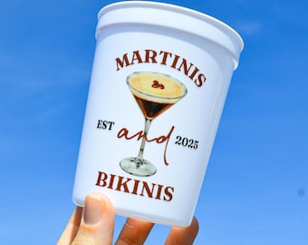 Martinis and Bikinis Espresso Bachelorette Cup, Bikinis and Martinis Bach Party Decor, Coffee Tini Cup