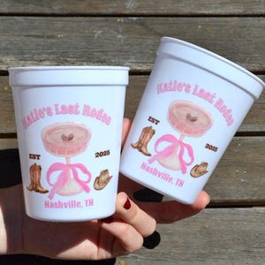 Bicchieri personalizzati per l'addio al nubilato "Ultimo Rodeo", Nashville Bachelor personalizzato, festa di addio al nubilato a tema western