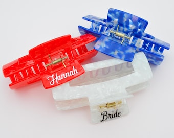 Customizable Patriotic Hair Clip: Red, White & Blue - Bachelorette Party