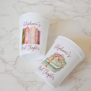 Custom Her Next Chapter Bachelorette Party Cups, Book Girlies Bach Party, Romantasy Lovers Decor