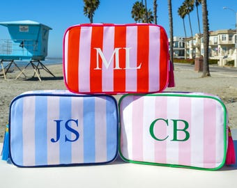 Personalized Monogram Makeup Bag, Custom Name or Initials, Bridesmaid Gift, Bachelorette Favor, Toiletry Bag, Packing Cube