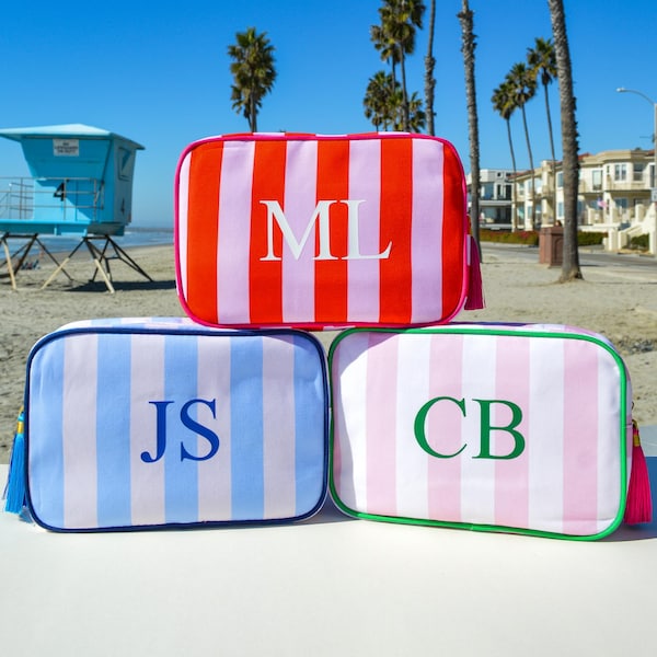 Personalized Monogram Makeup Bag, Custom Name or Initials, Bridesmaid Gift, Bachelorette Favor, Toiletry Bag, Packing Cube