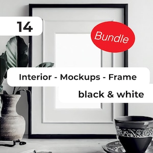 Mockup frame bundle wooden frame mockup, set of 14 frame mockup artwork mockup, interior mock-up, art print mockup digital print Mock-Up