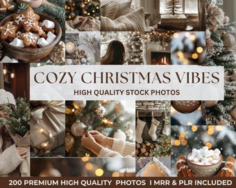 200+ Cozy Christmas Stock Photos, Christmas Images, Winter Stock Photos, Aesthetic Christmas Faceless Photos, MRR PLR Photos,Red Christmas
