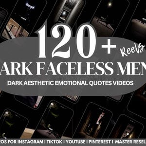 120+ Dark Aesthetic-video's, rollen voor heren, aandelenvideo's, rollen met emotionele citaten, master-resellrechten, rollen op Instagram, rollenbundel, gezichtsloze video's