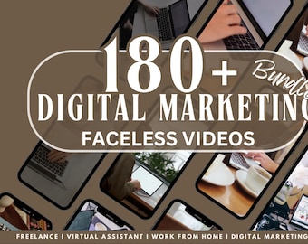 180+ Faceless Digital Marketing Reels Videos, Reels Bundle, Work from Home Videos, Freelance Reels, Office Reels, Instagram Reels Template