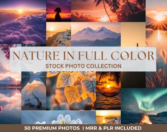 Stock Photo Collection l50 Nature Stock Photos,  Nature Reels Photo Cover,Aesthetic Stock Images|Social Media Content l Master Resell Rights