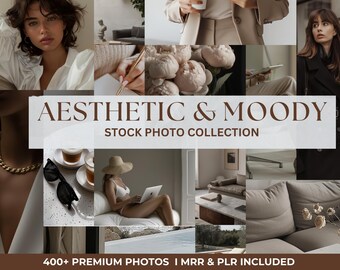 Stock Photos Collection Instagram Content Photos Digital Marketing Faceless Stock Photos, 400Aesthetic Moody Business Stock Photos MRR & PLR