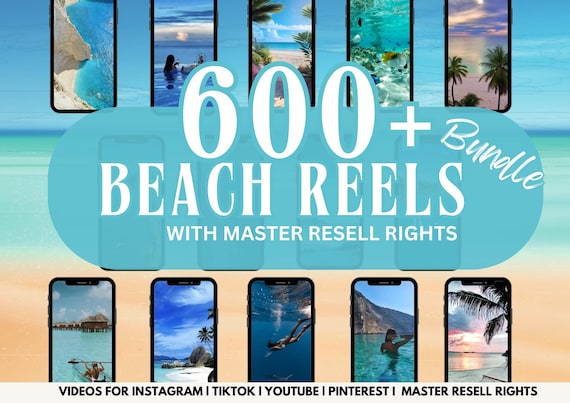 600+ Beach Video, Aesthetic Videos, Reels Bundle, Travel Videos, Stock Videos, Master Resell Rights,Nature Reels, Travel Reels,