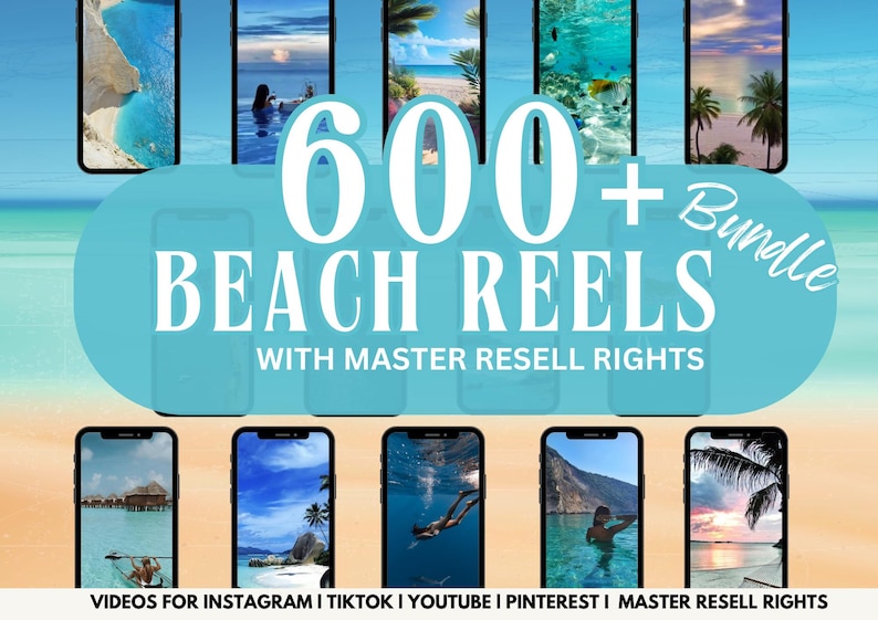 Faceless Bundle, Reels Bundle, Faceless Videos Faceless Marketing Instagram Template Bundles, Travels Reels, Beach Videos,Aesthetic Videos, Master Resell Rights,  MRR and PLR Included, Stock Videos, Vacation Videos, Digital Marketing Videos, Premade
