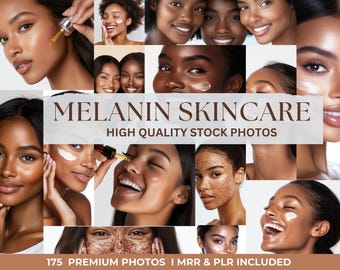 175 Melanin Skincare Stock Images I Skincare Instagram I Esthetician Instagram I PRL Stock Photos I MRR Skincare Photos I Melanin Beauty