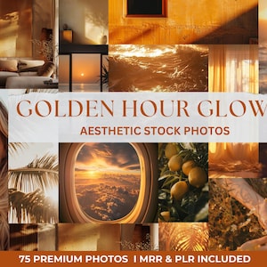 Stock Photos | 75 Golden Hour Aesthetic Stock Images  |Digital Marketing |Master Resell Rights | Sunset Stock Photos |Home Aesthetic Photos