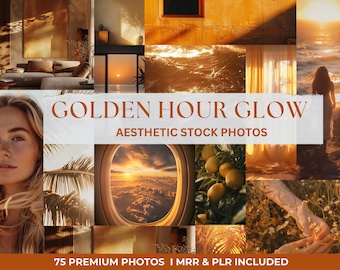 Stock Photos | 75 Golden Hour Aesthetic Stock Images  |Digital Marketing |Master Resell Rights | Sunset Stock Photos |Home Aesthetic Photos