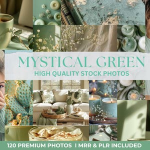 Raccolta di foto stock di Mystical Green, pacchetto di foto Dream Green, modello di post di Instagram, diritti di rivendita master, pacchetto di foto stock, PLR e MRR