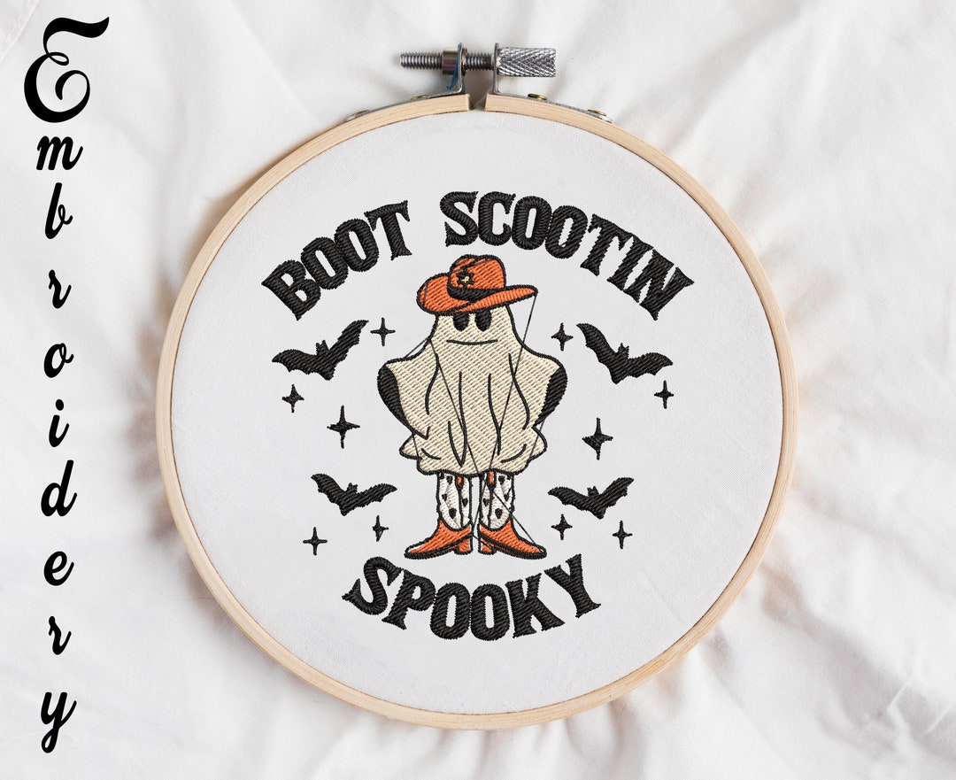Boot Scootin Design Boot Scootin Spook Embroidery, Design Ghost Embroidery Design Boot ...