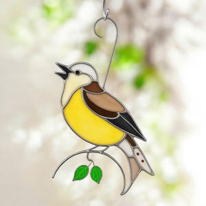 Custom Bird stained glass suncatcher ,Fathers Day gift, Bird Stained Glass, Gift for mom, Bird gift, Housewarming gift