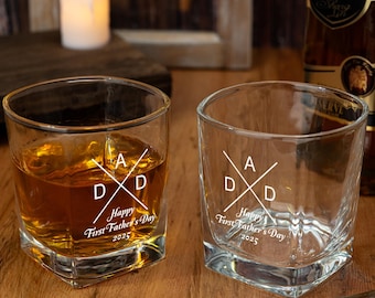 Nouveau cadeau de verre à whisky pour papa, premier cadeau de fête des pères pour mari, verre à whisky gravé personnalisé pour père, cadeau papa 2026