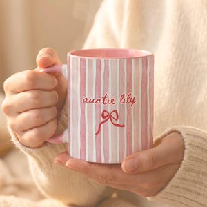 Taza personalizada para tía, regalo para anunciar el nacimiento del bebé, taza de café Tia Zia, anuncio de embarazo, idea de regalo para la nueva tía, taza con nombre personalizado