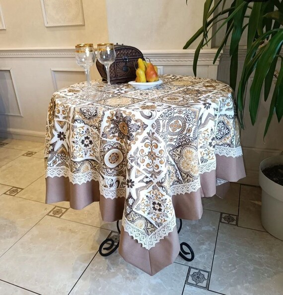 Personalisierte Tischdecke | Fleckabweisende Tischdecke aus Baumwolle