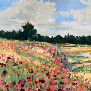 Pintura al óleo paisaje de verano impresionista juego de colores moderno 25x20