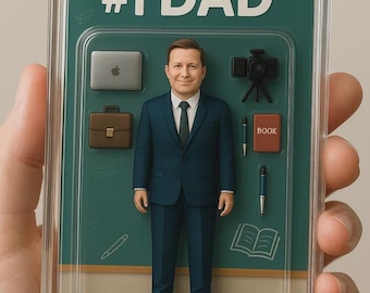 Personalisierte Papa Actionfigur Plakette - individuelles Vatertagsgeschenk