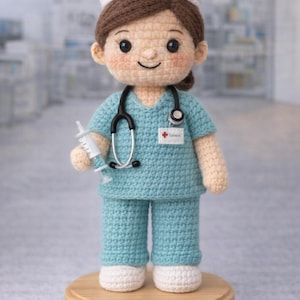 日本 Etsy かぎ針編みの看護師 | カスタムかぎ針編みドクター人形