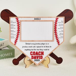 Personalized Baseball Coach Photo Plaque: Wooden Team Keepsake