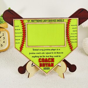 Handcrafted Wooden Home Plate: Custom Softball Coach Gift