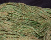Handspun Yarn - Wool & Mohair - Green, Orange, Mahogany - Autumn Fern