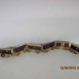 Six car wood train set