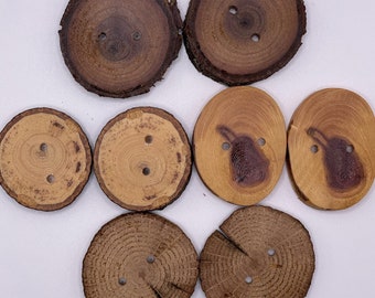 Assorted wood buttons-8 pc set