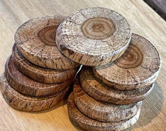 Oak wood buttons - 9 pc. set