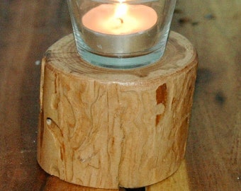 Choke Cherry wood candle/votive/tea light stand