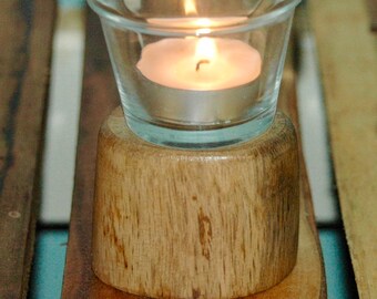 Oak wood candle/votive/tea light stand