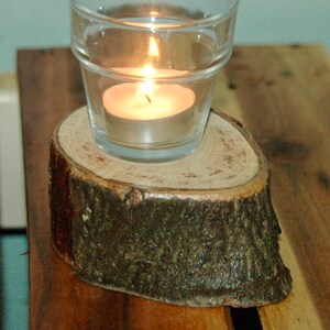 Bitternut Hickory wood candle/votive/tea light stand